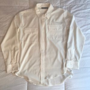 Button Up Long Sleeve Ivory Shirt